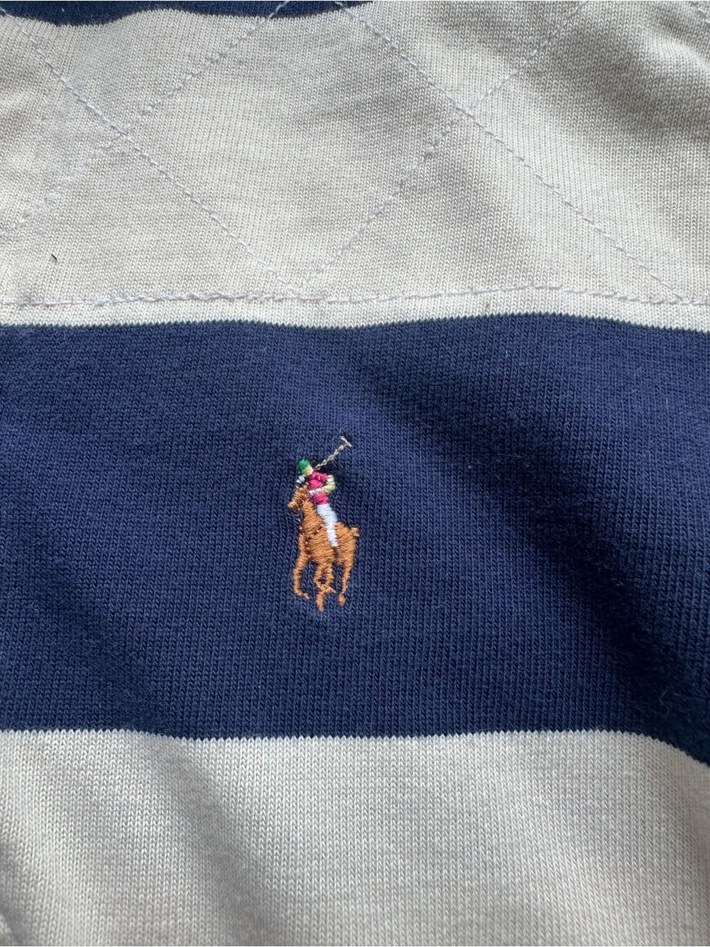 Polo by Ralph Lauren Women’s Navy and White Striped Rugby Sweater - Picture 2 of 6
